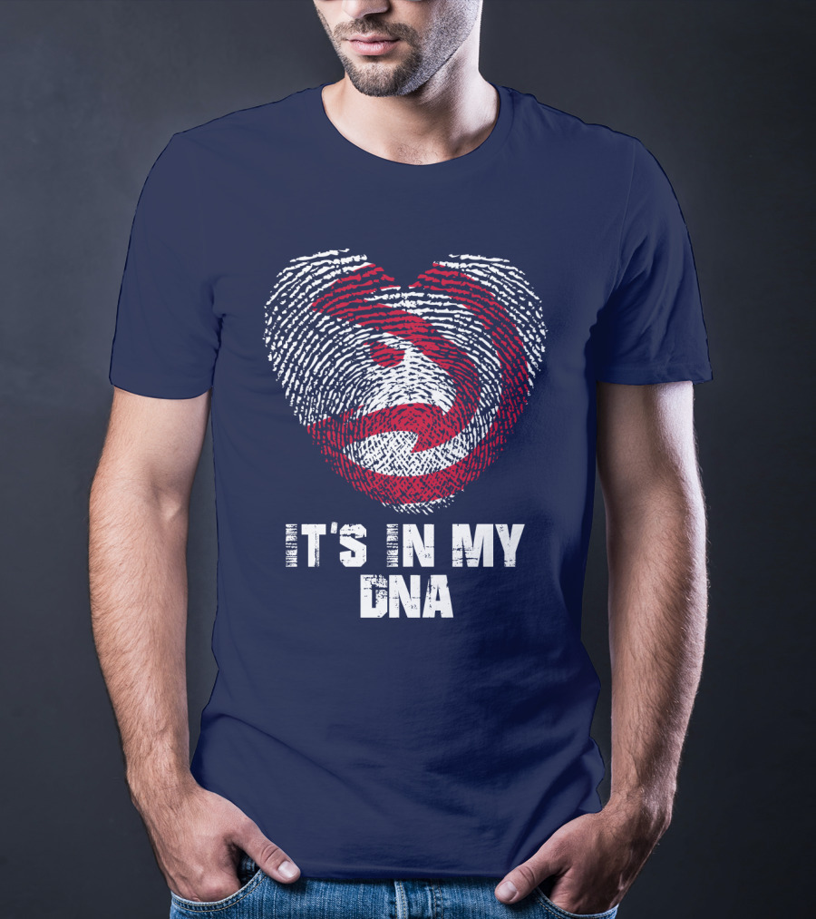 Atlanta Hawks It's In My Dna Fingerprint Heart T-Shirt