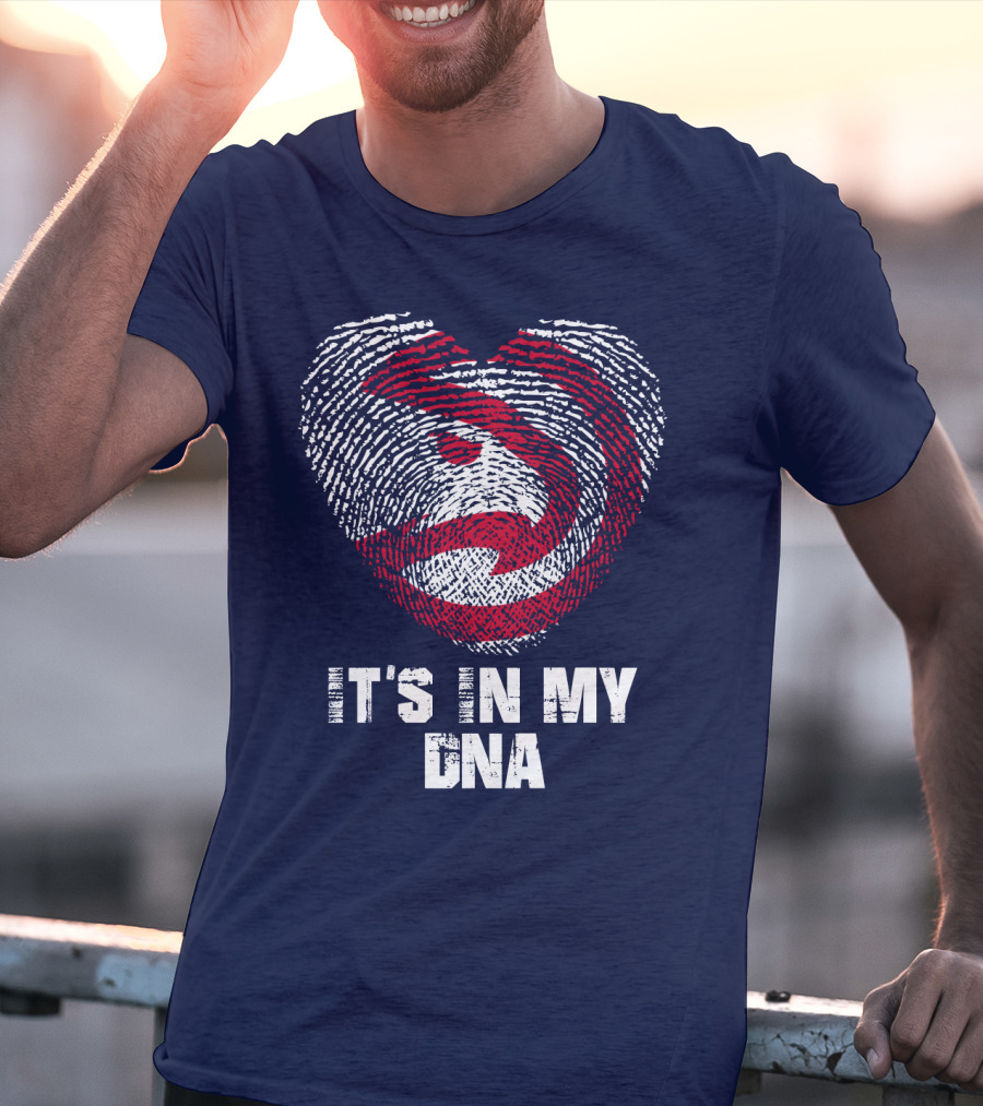 Atlanta Hawks It's In My Dna Fingerprint Heart T-Shirt