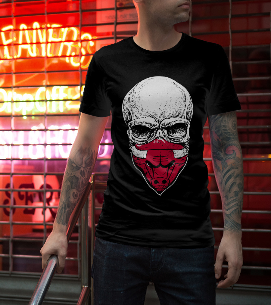 Chicago Bulls Skull Bulls Face T-Shirt