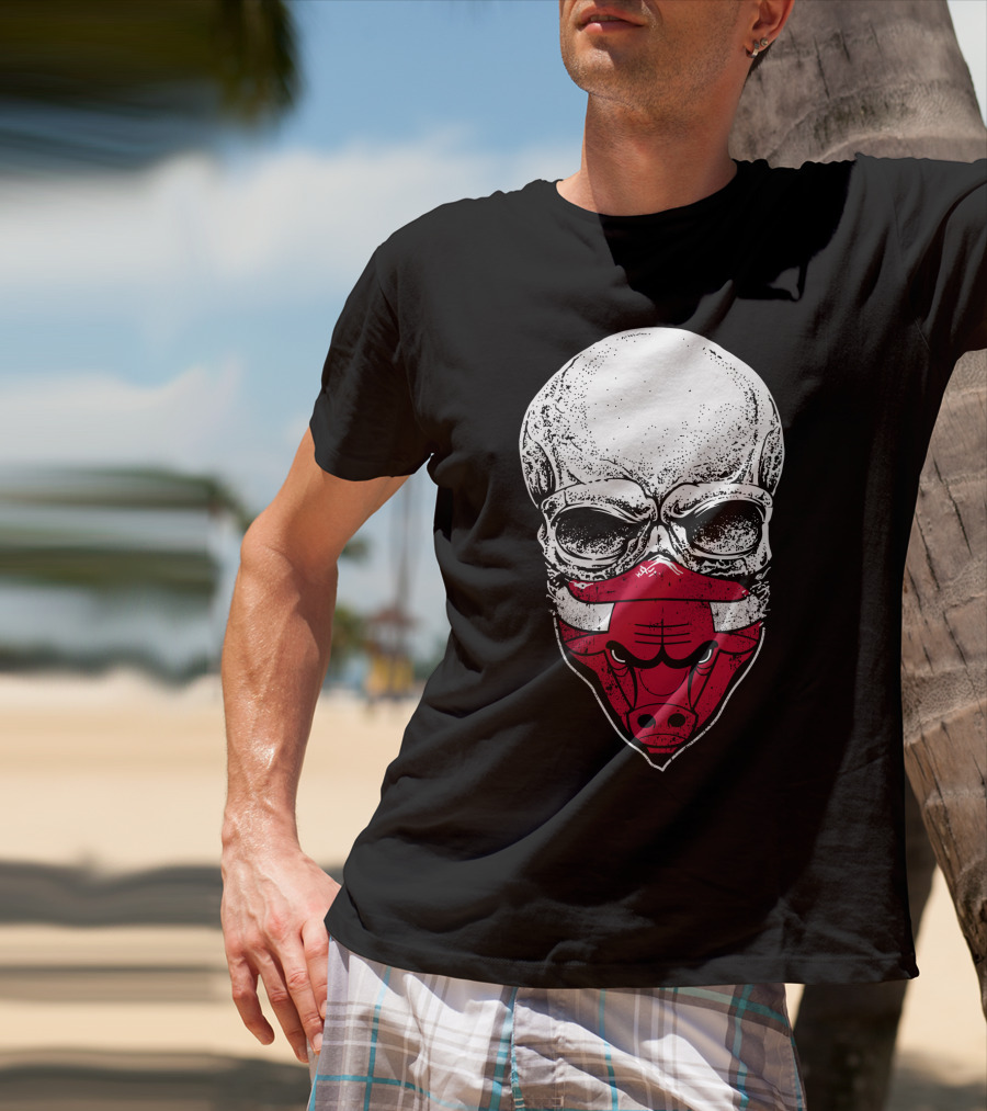 Chicago Bulls Skull Bulls Face T-Shirt