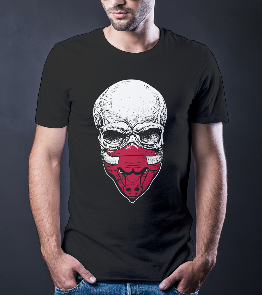 Chicago Bulls Skull Bulls Face T-Shirt