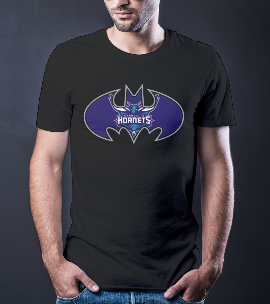 Charlotte Hornets Batman Logo Mashup T-Shirt