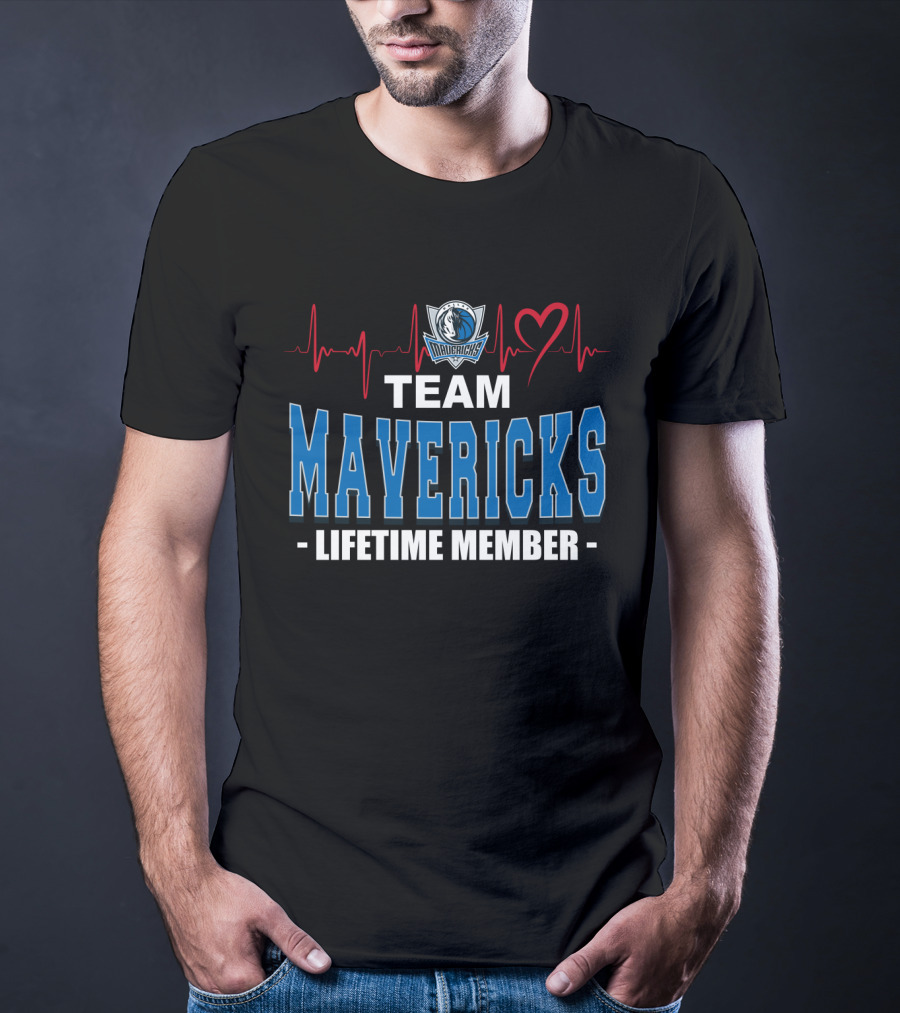 Team Mavericks Lifetime Member Dallas Mavericks Heartbeat T-Shirt