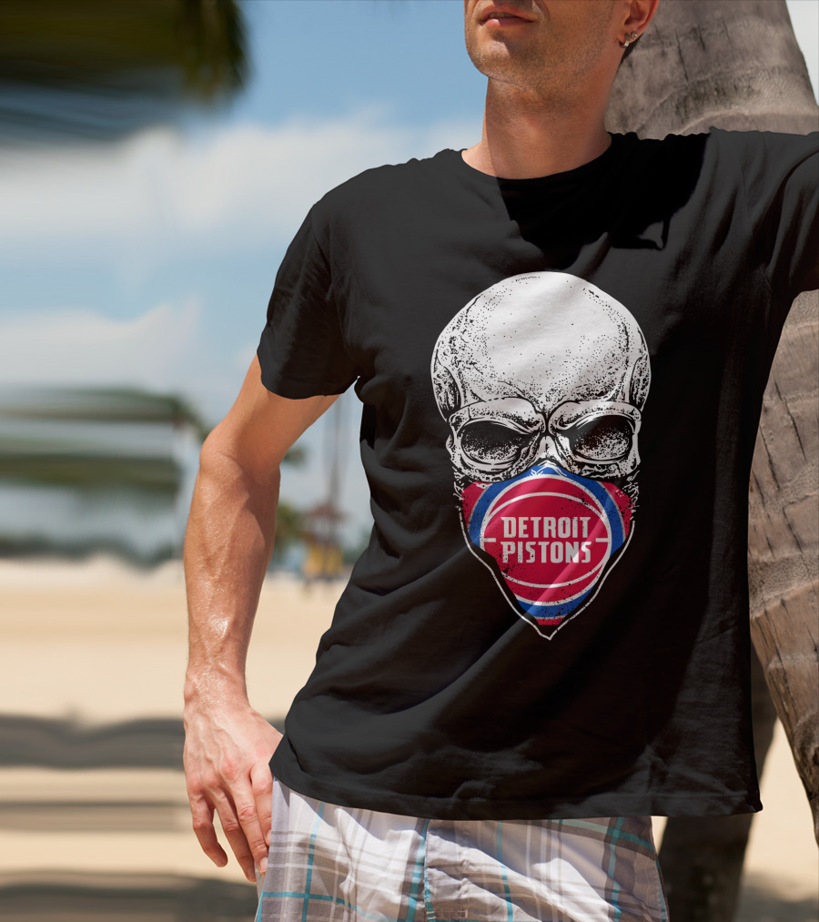 Detroit Pistons Skull Masked T-Shirt