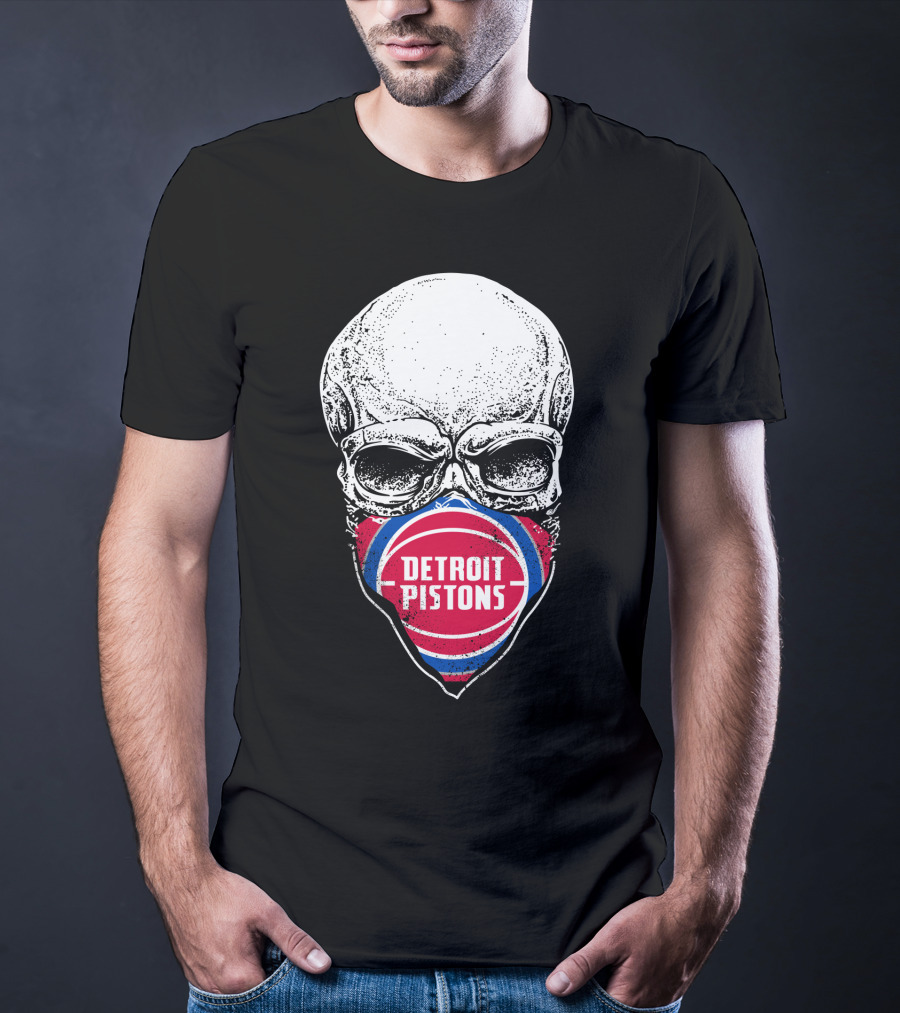 Detroit Pistons Skull Masked T-Shirt