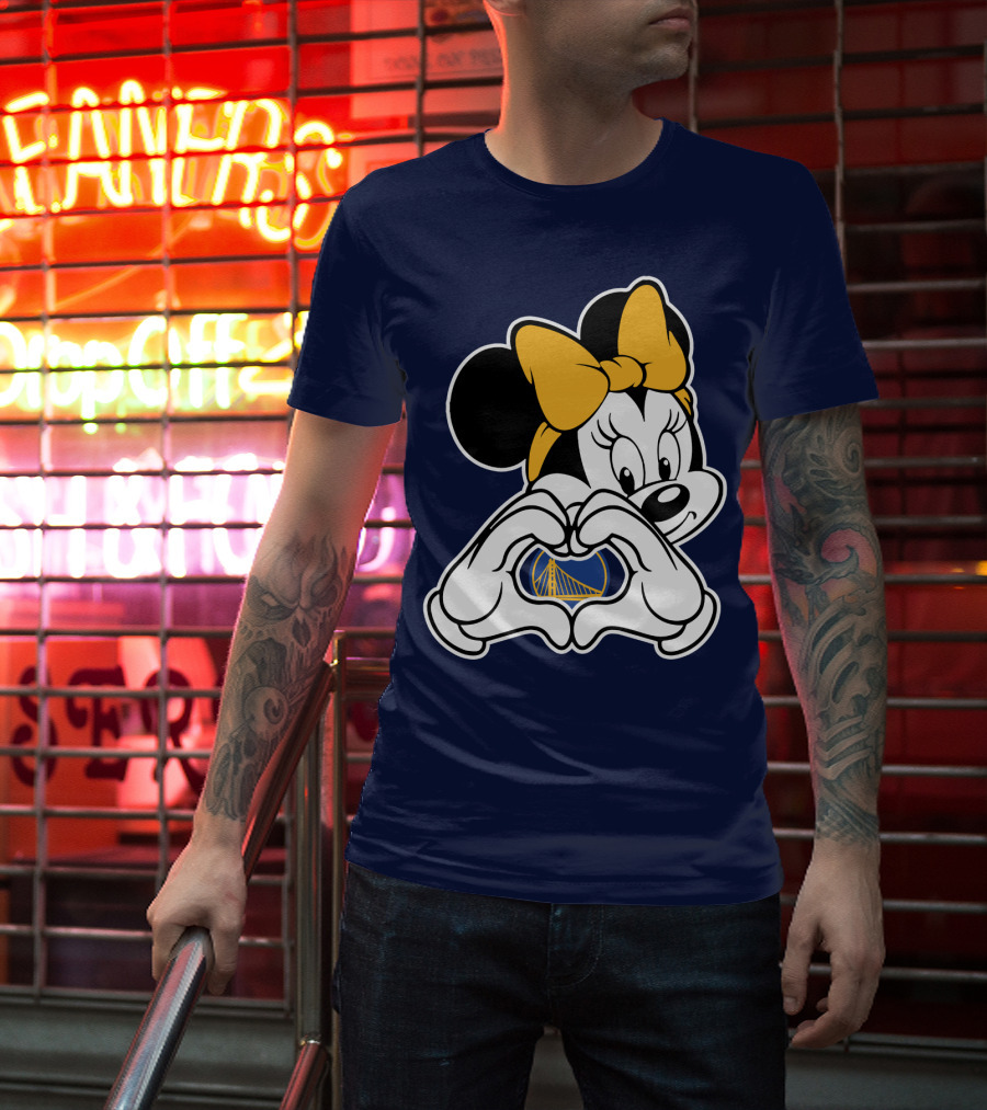Golden State Warriors Heart Hands Minnie Mouse T-Shirt