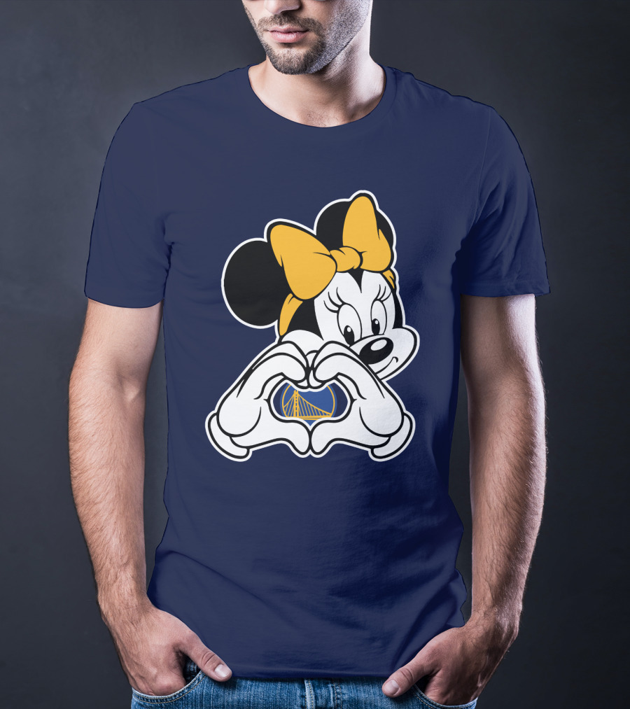 Golden State Warriors Heart Hands Minnie Mouse T-Shirt