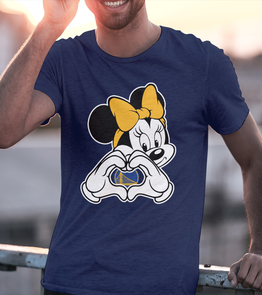 Golden State Warriors Heart Hands Minnie Mouse T-Shirt