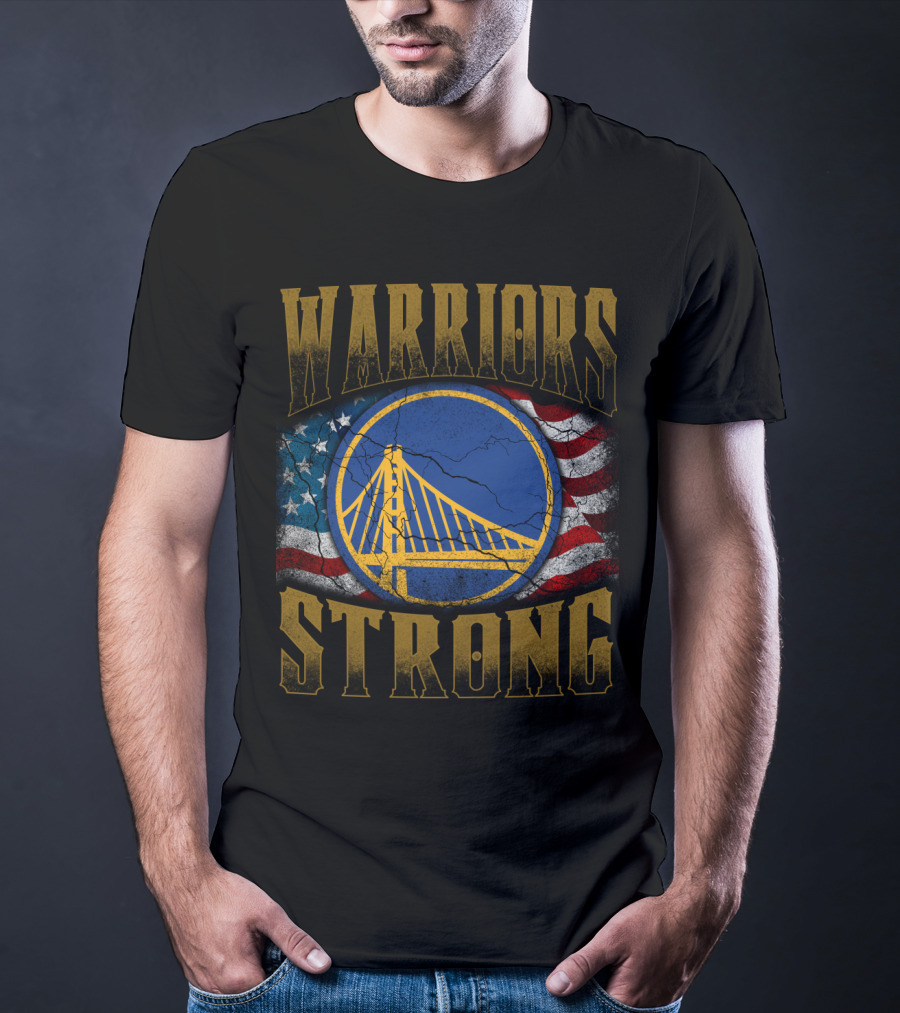 Warriors Strong Golden State American Flag Bridge T-Shirt
