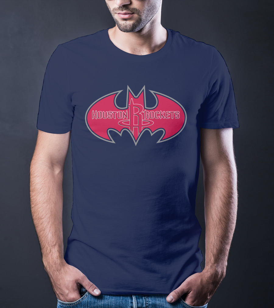 Houston Rockets Batman Logo Red Bat Symbol T-Shirt