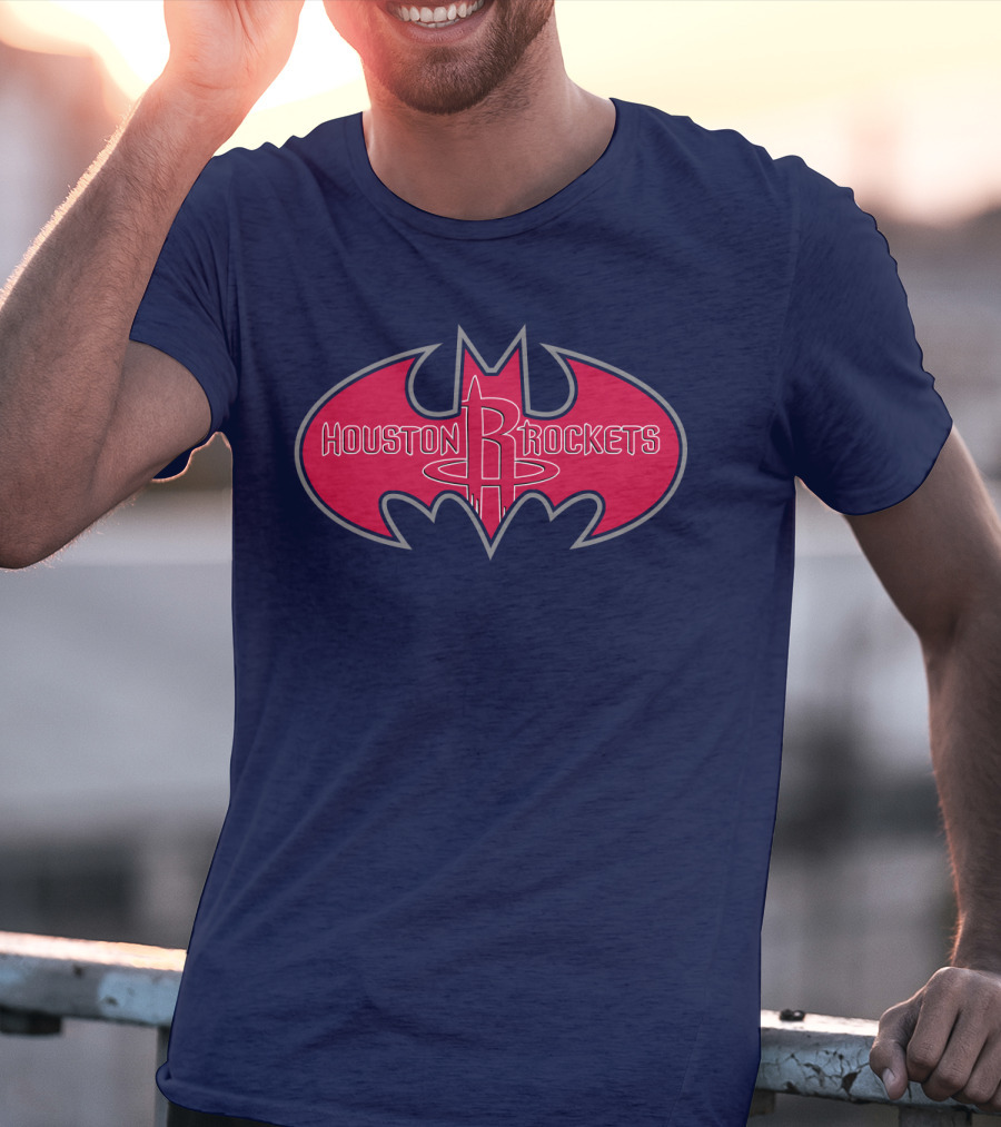 Houston Rockets Batman Logo Red Bat Symbol T-Shirt