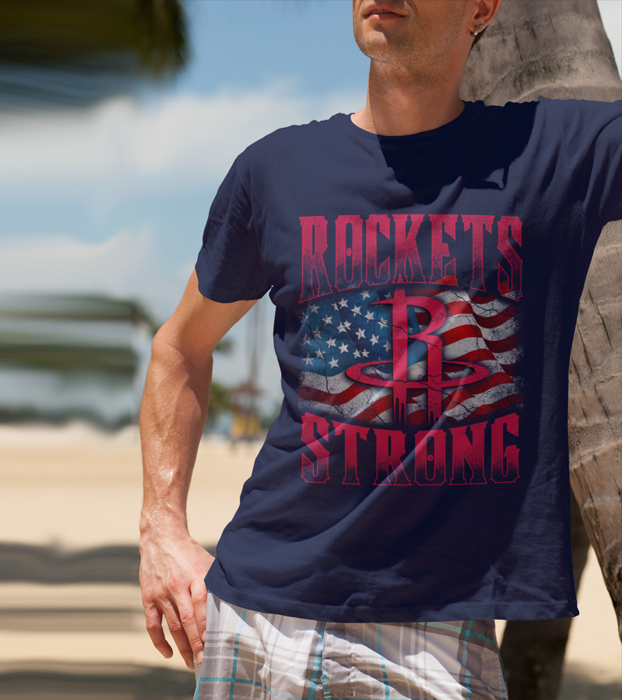 Rockets Strong American Flag T-Shirt