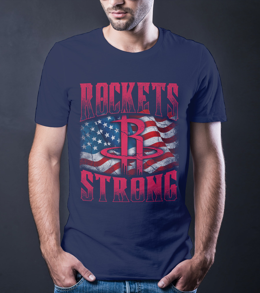 Rockets Strong American Flag T-Shirt