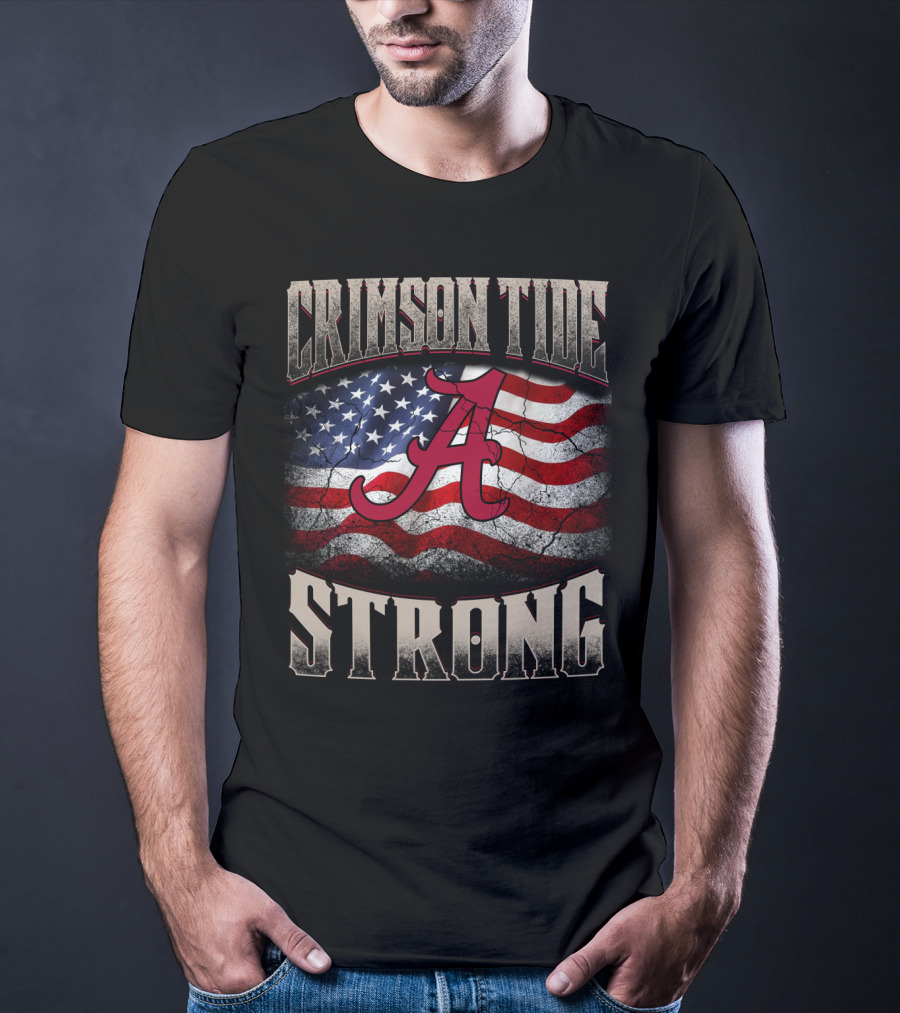 Crimson Tide Strong American Flag A T-Shirt