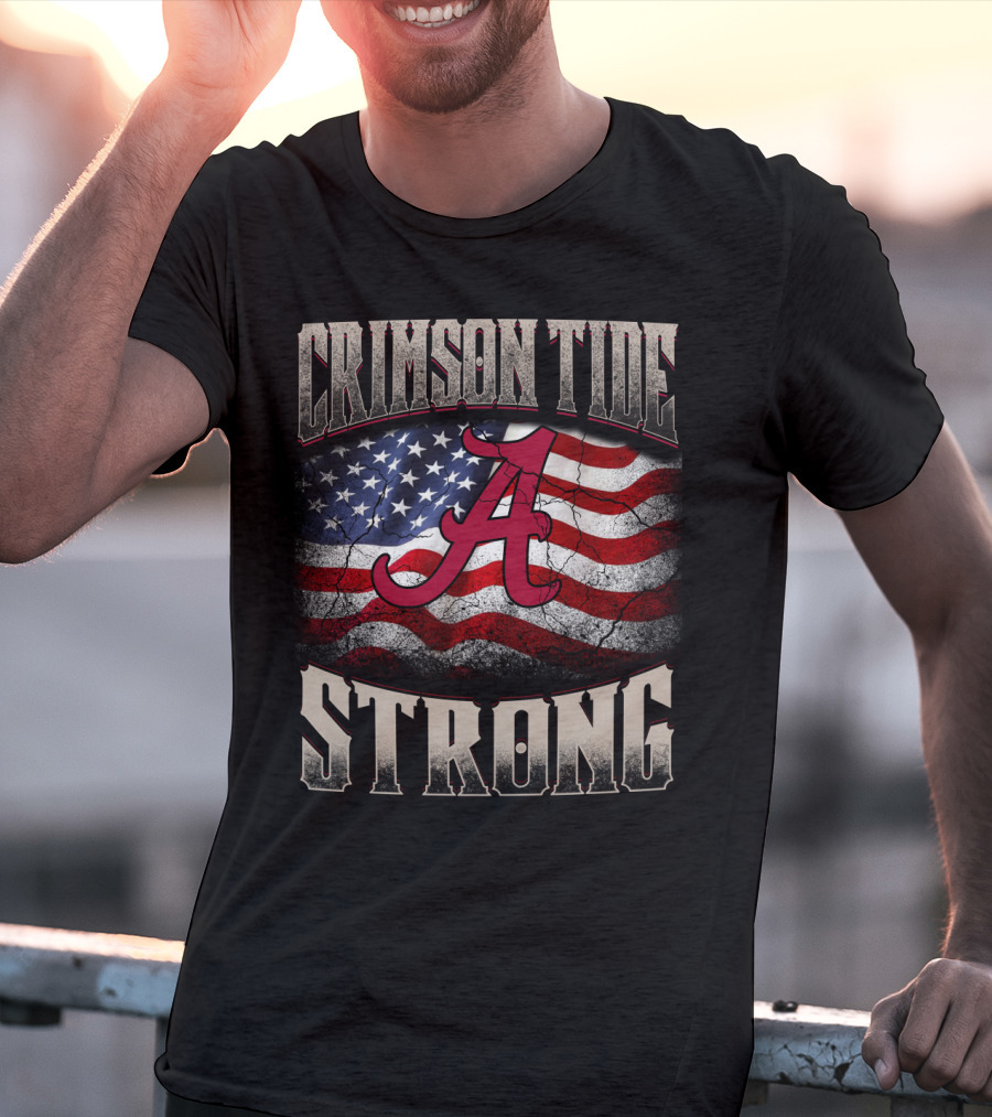 Crimson Tide Strong American Flag A T-Shirt