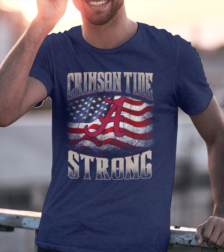 Crimson Tide Strong A American Flag T-Shirt