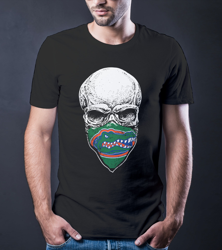 Florida Gators Skull Design With Logo Mask T-Shirt