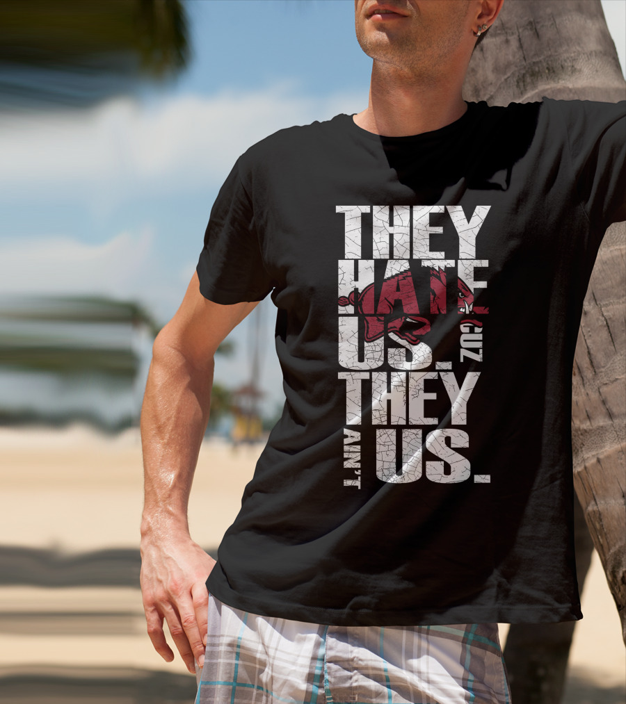 They Hate Us 'Cause They Ain't Us Arkansas Razorbacks T-Shirt