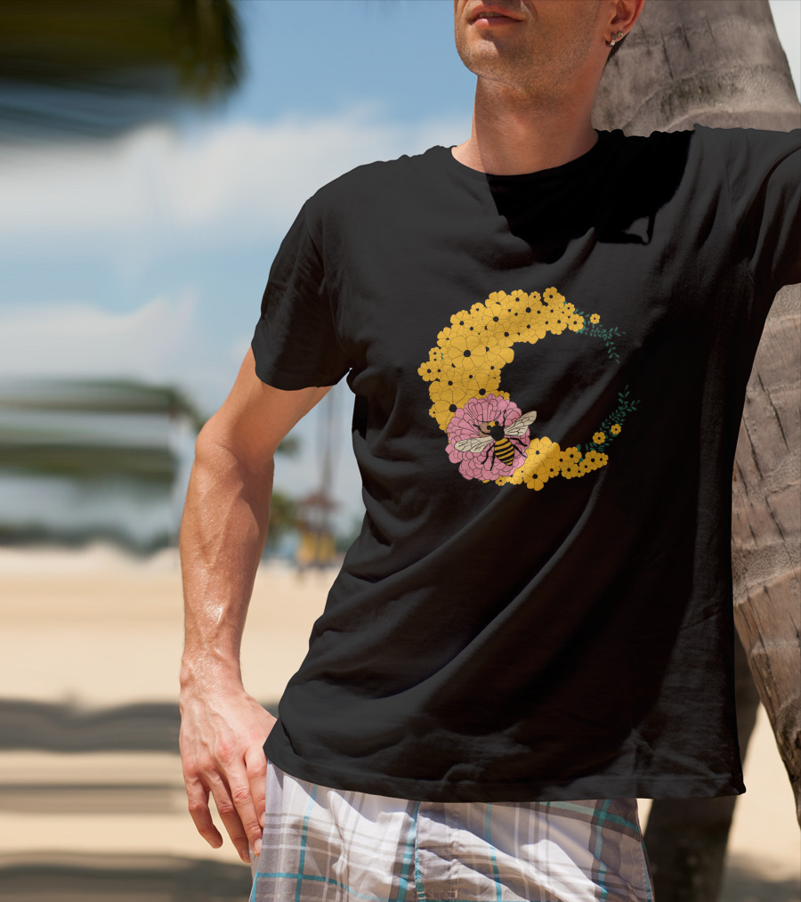A Bee Has Got To Eat Among Vibrant Blossoms T-Shirt