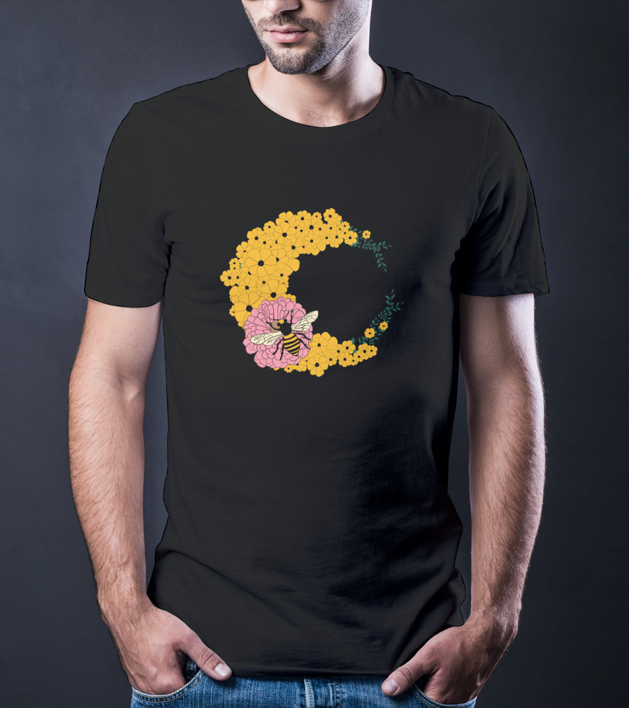 A Bee Has Got To Eat Among Vibrant Blossoms T-Shirt