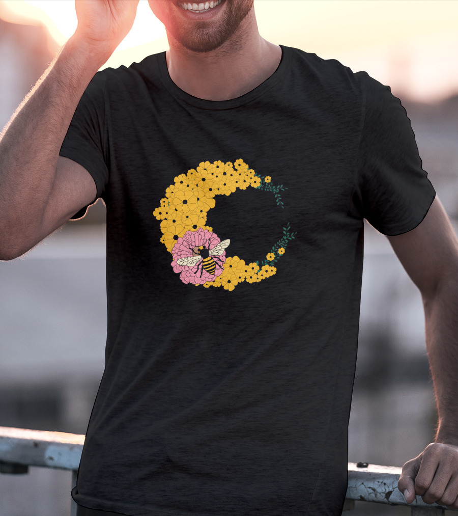 A Bee Has Got To Eat Among Vibrant Blossoms T-Shirt