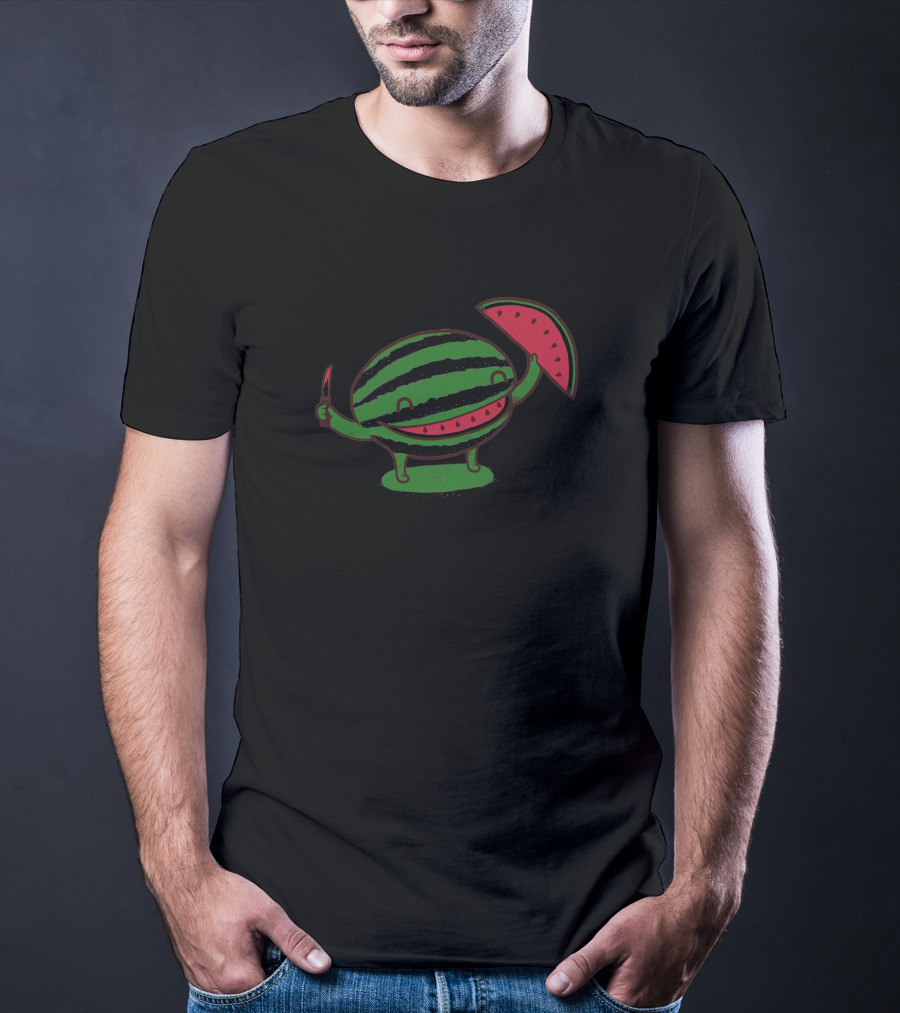 A Happy Slice Of Life Watermelon Character T-Shirt