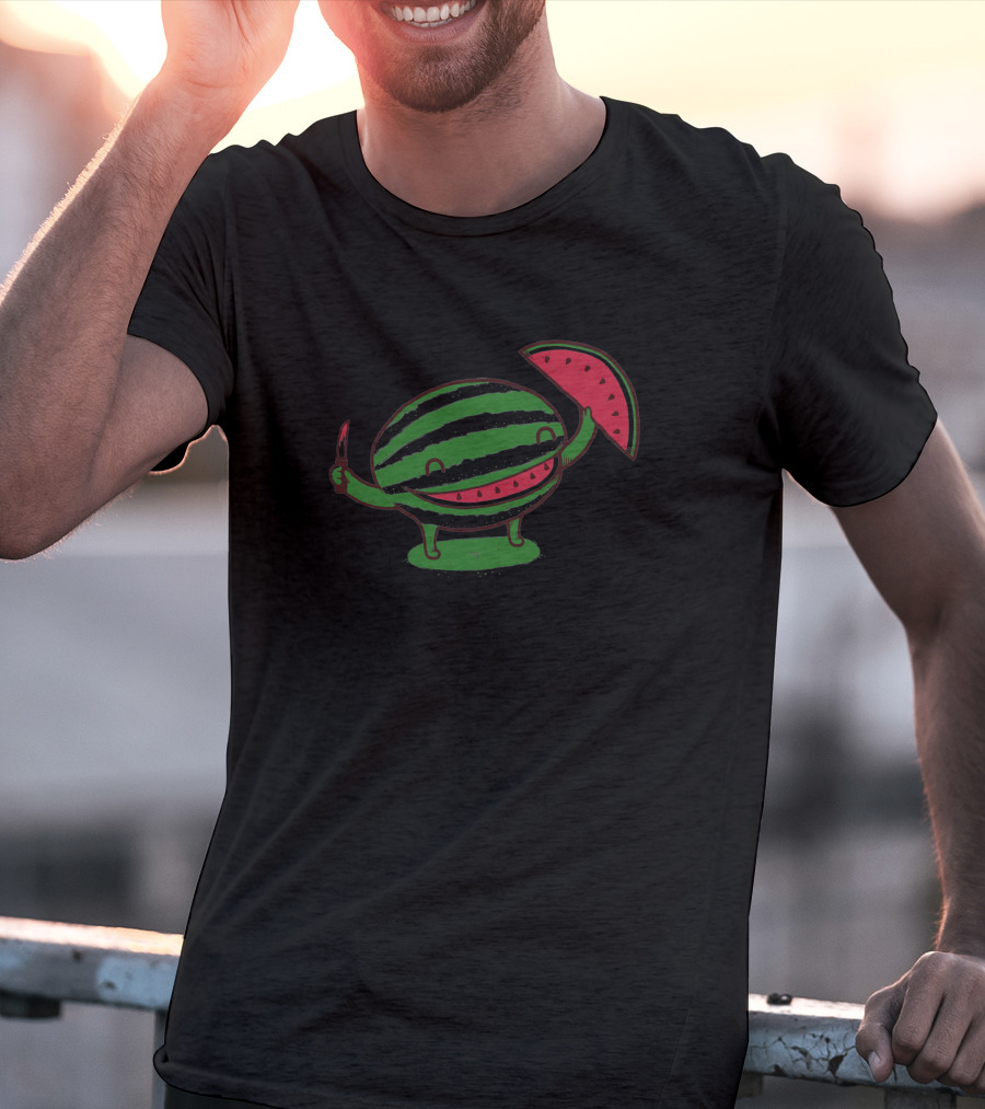 A Happy Slice Of Life Watermelon Character T-Shirt