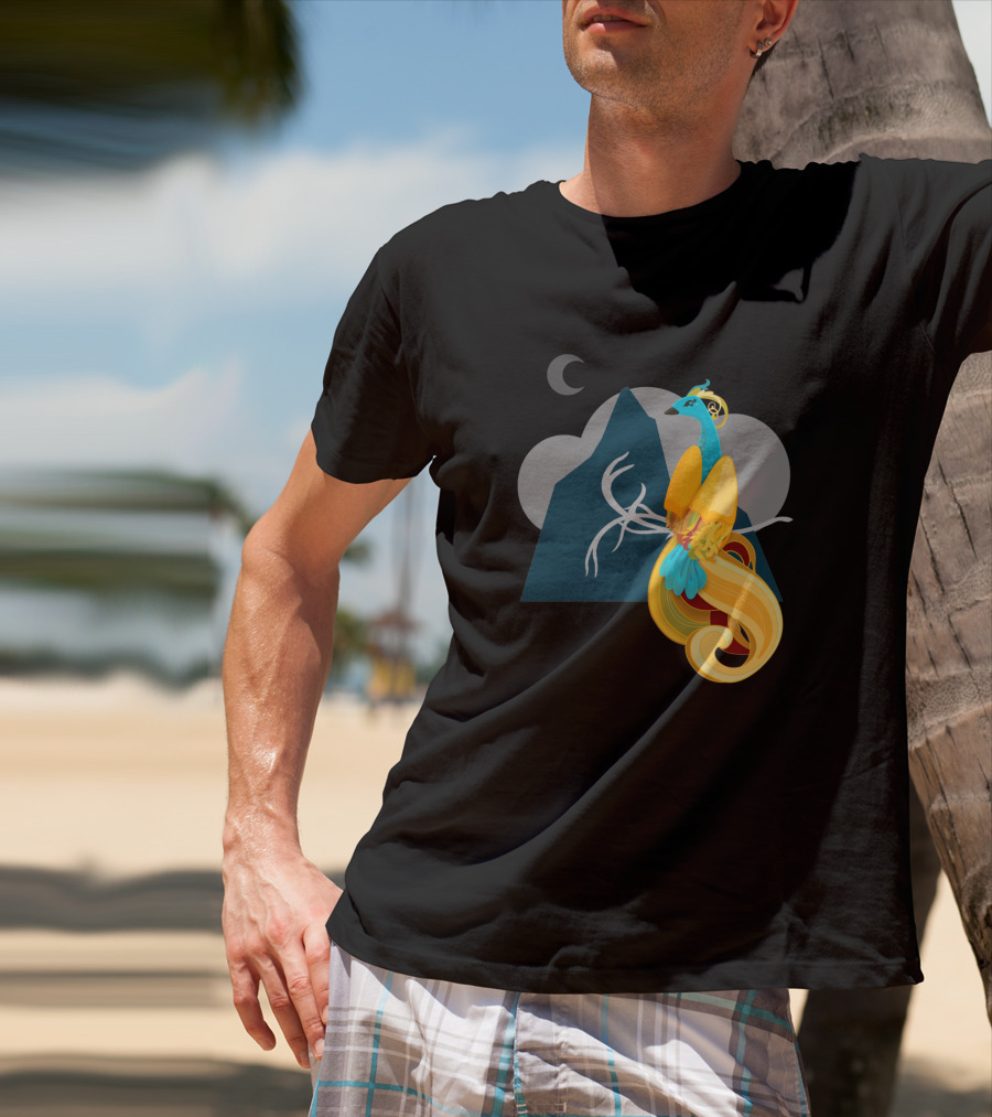 Ibong Adarna Majestic Mountain Moon Scene T-Shirt