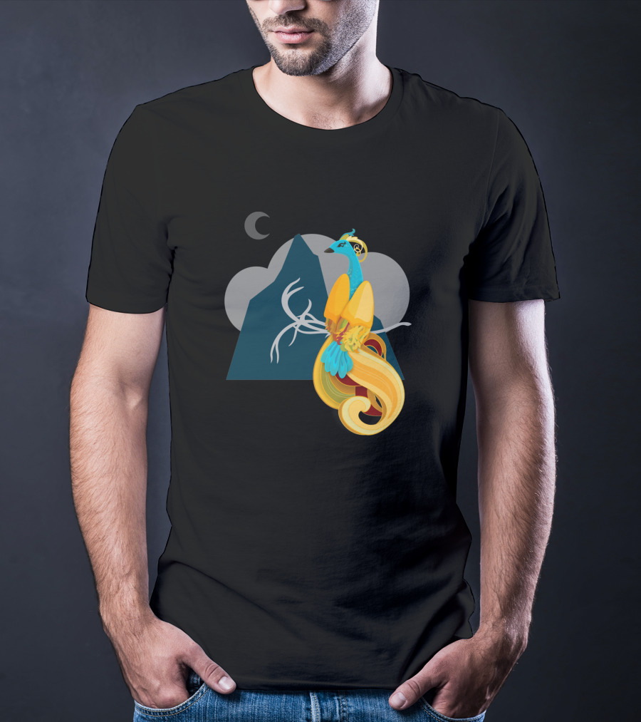 Ibong Adarna Majestic Mountain Moon Scene T-Shirt