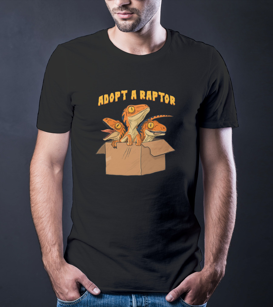 Adopt A Raptor Cute Baby Dinosaurs In Box T-Shirt