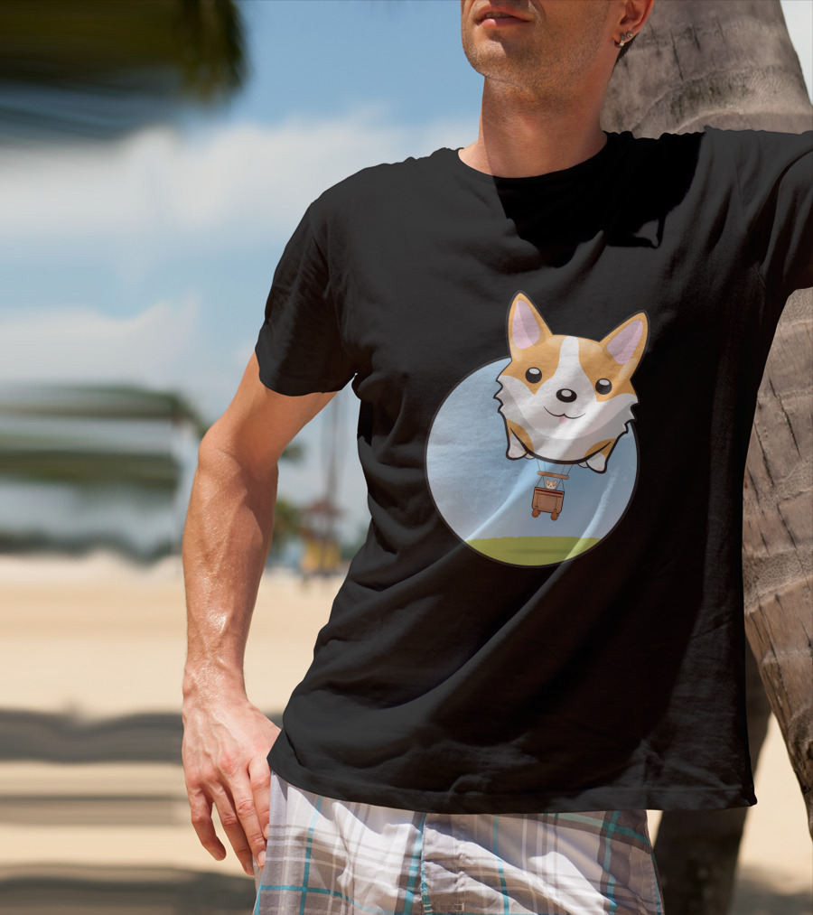 Corgi Adventure With Balloon Basket Joyride T-Shirt