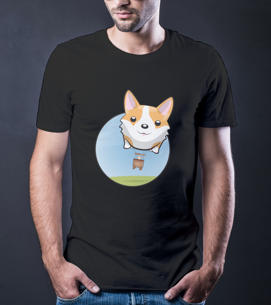 Corgi Adventure With Balloon Basket Joyride T-Shirt