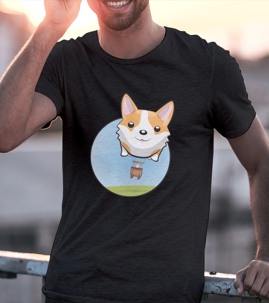 Corgi Adventure With Balloon Basket Joyride T-Shirt