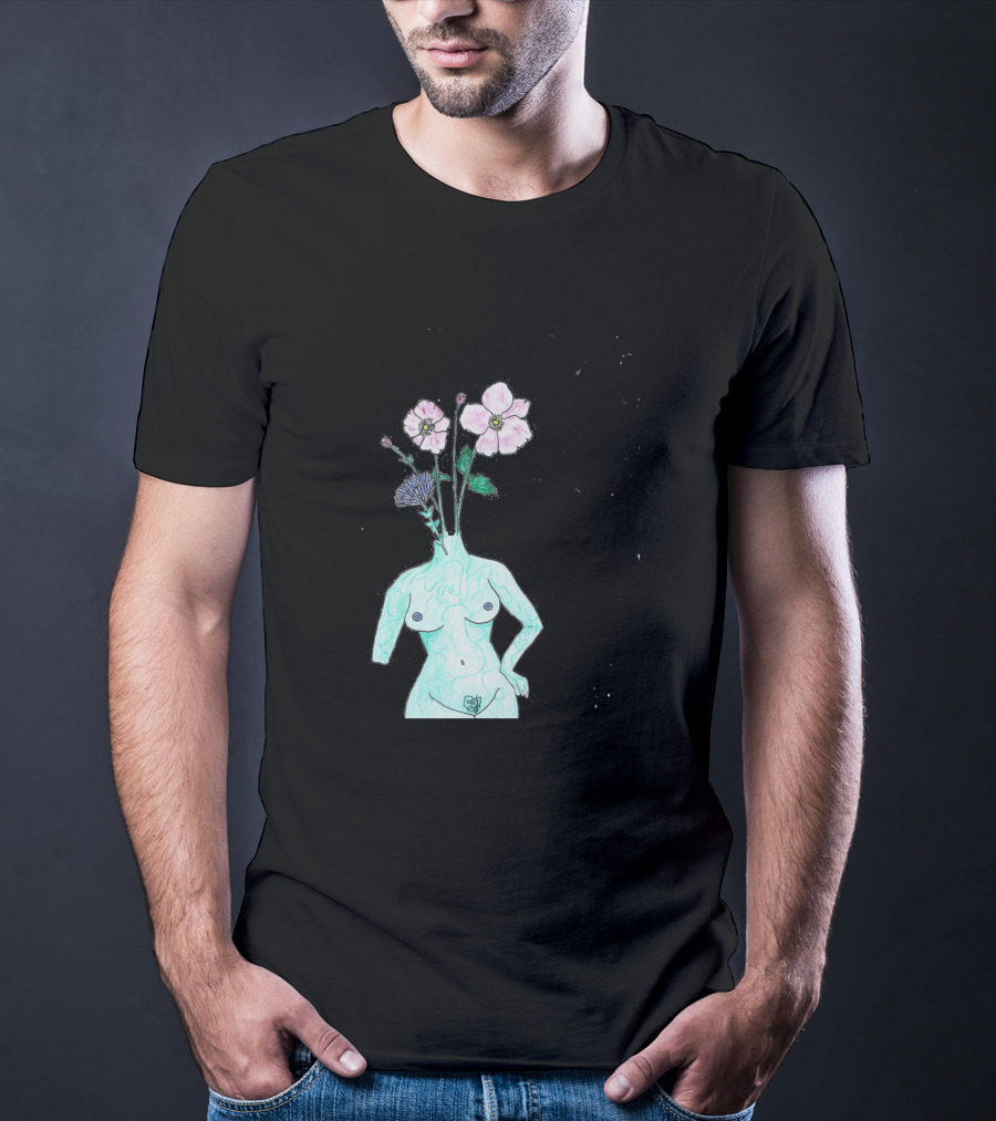 Alien Anemone Flower Head Surreal Floral Body T-Shirt