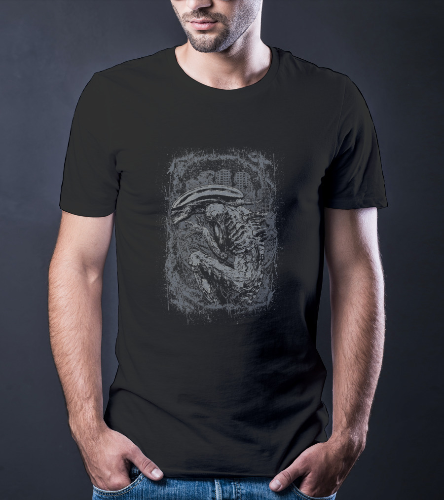 Aliens Nostromo Xenomorph Urban Backdrop T-Shirt