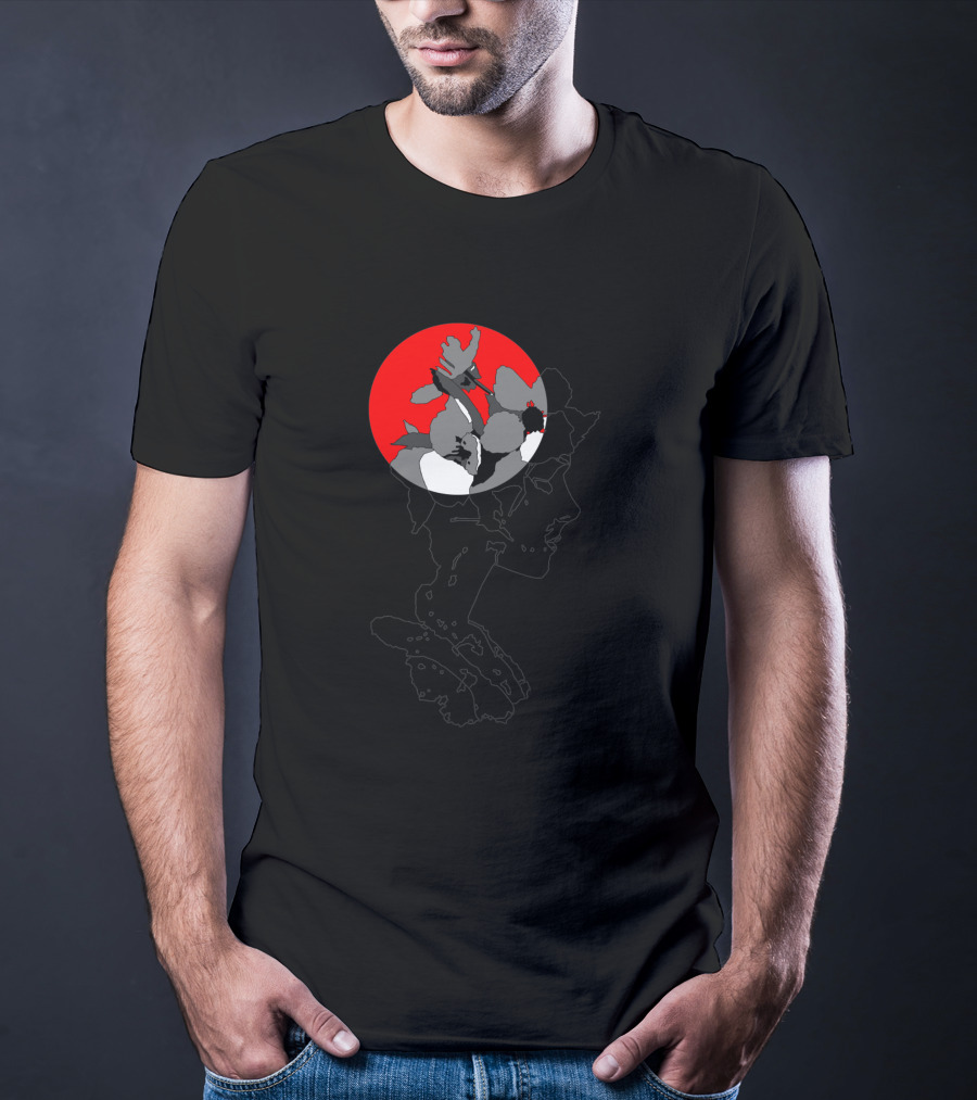 Angels In Chelsea Red Circle Flower Silhouette 355139 T-Shirt