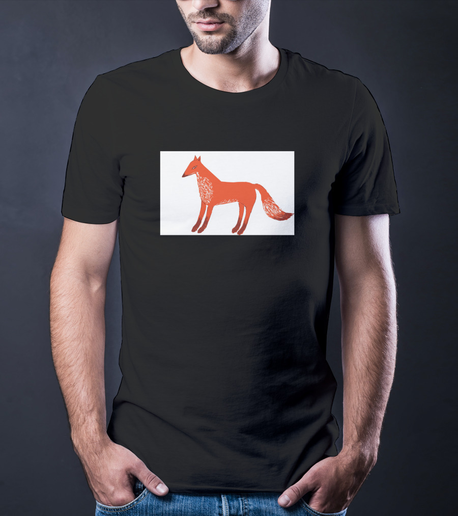 Angry Fox Illustration 589957 Fiery Red Drawing T-Shirt