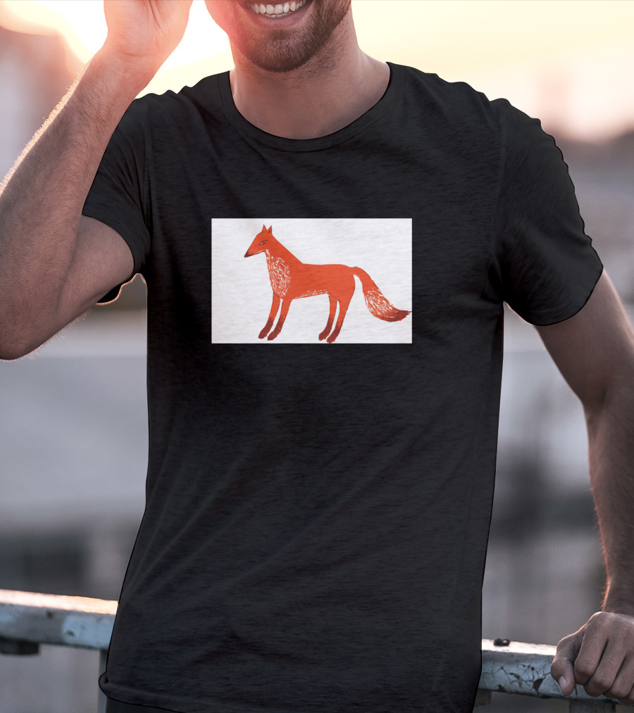 Angry Fox Illustration 589957 Fiery Red Drawing T-Shirt