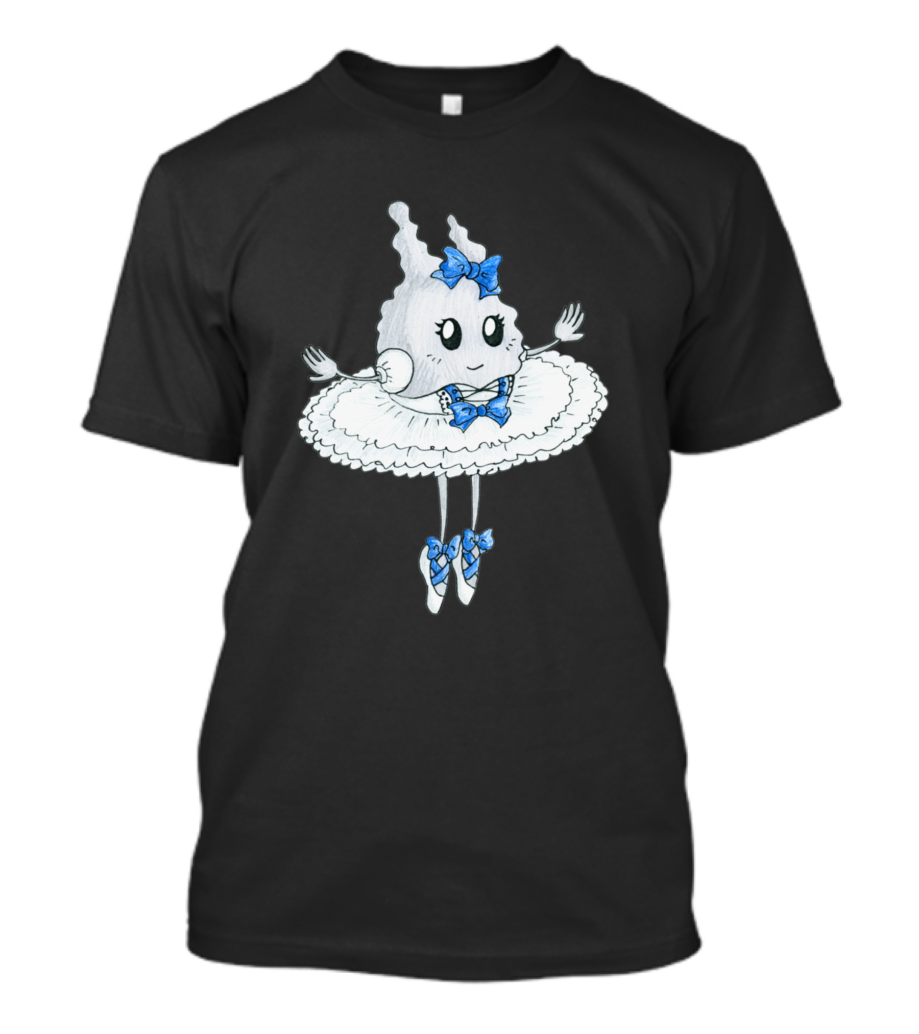 Ballerina White Blue Bow Character 1070800 T-Shirt
