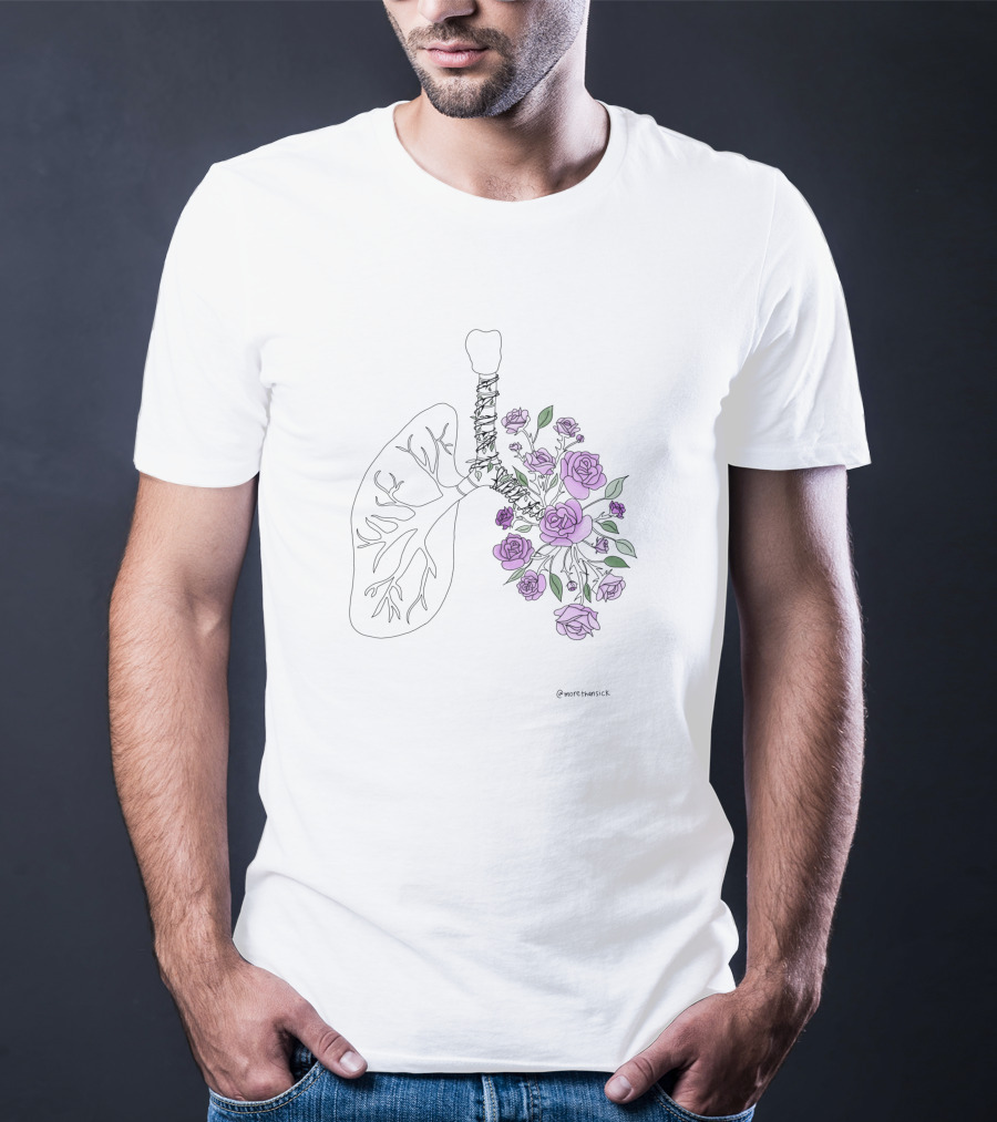 65 Purple Roses Lungs Floral T-Shirt