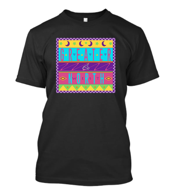 GREATER NORTH 90S Nostalgia Moon Stars Triangles Retro Vibes T-Shirt