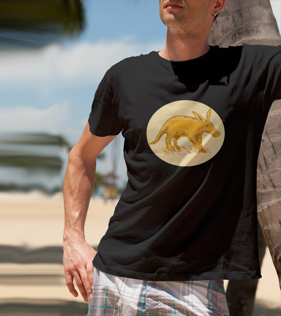 Aardvark African Ant Bear Drawing Golden T-Shirt