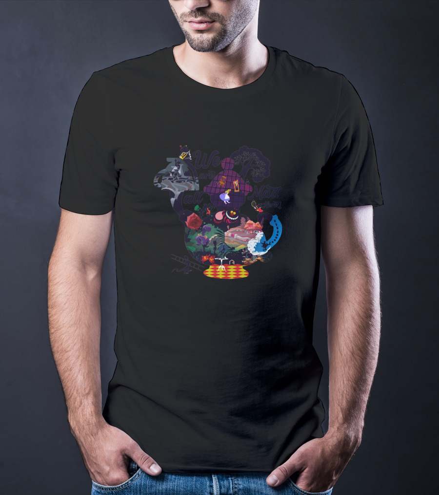 Alice Wonderland We Are All Mad Here Cheshire Cat Adventure T-Shirt
