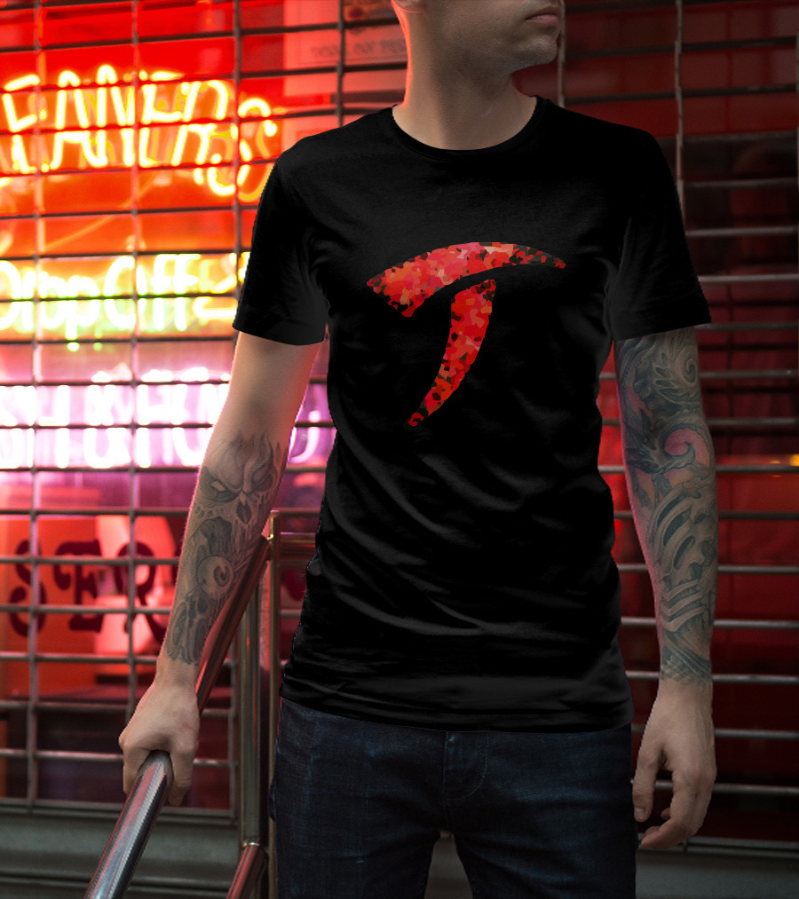Alien Predator Tesla Logo Red Camo T-Shirt
