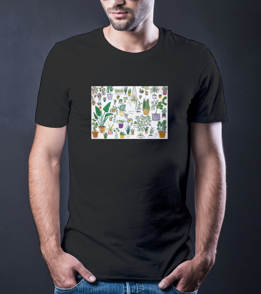 All My Plants Collection Featuring Various Houseplants T-Shirt