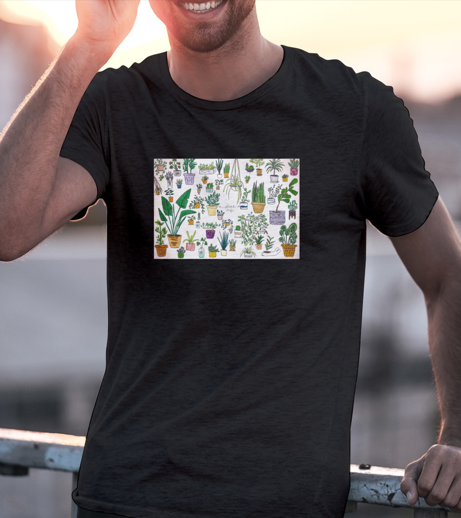 All My Plants Collection Featuring Various Houseplants T-Shirt