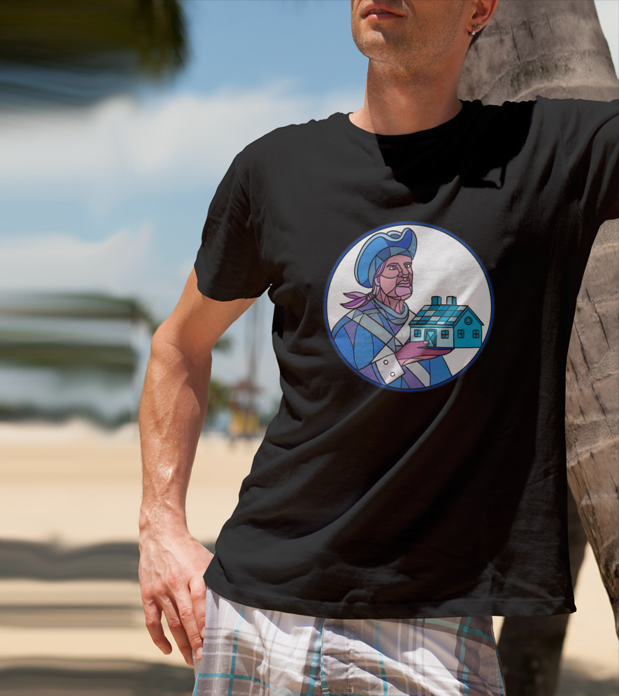 American Patriot Holding House Mosaic Blue 1031076 T-Shirt