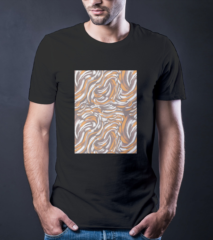 Animal Skin 007 1507565 Brown Orange White Swirl T-Shirt