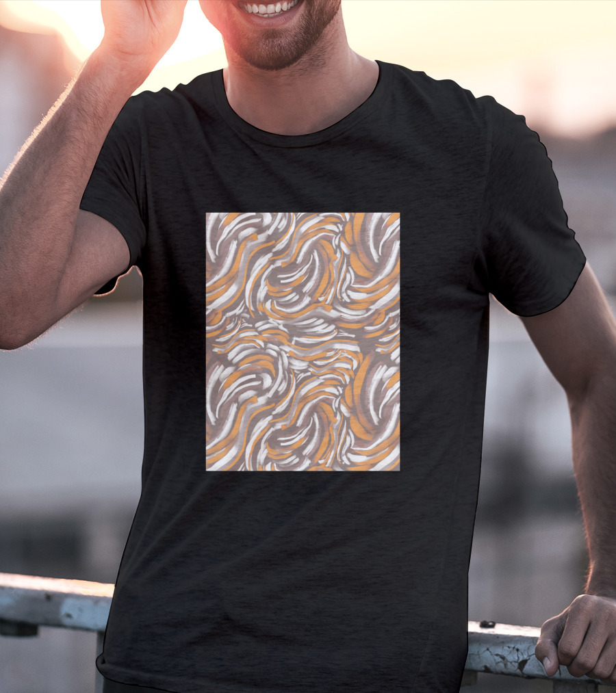 Animal Skin 007 1507565 Brown Orange White Swirl T-Shirt