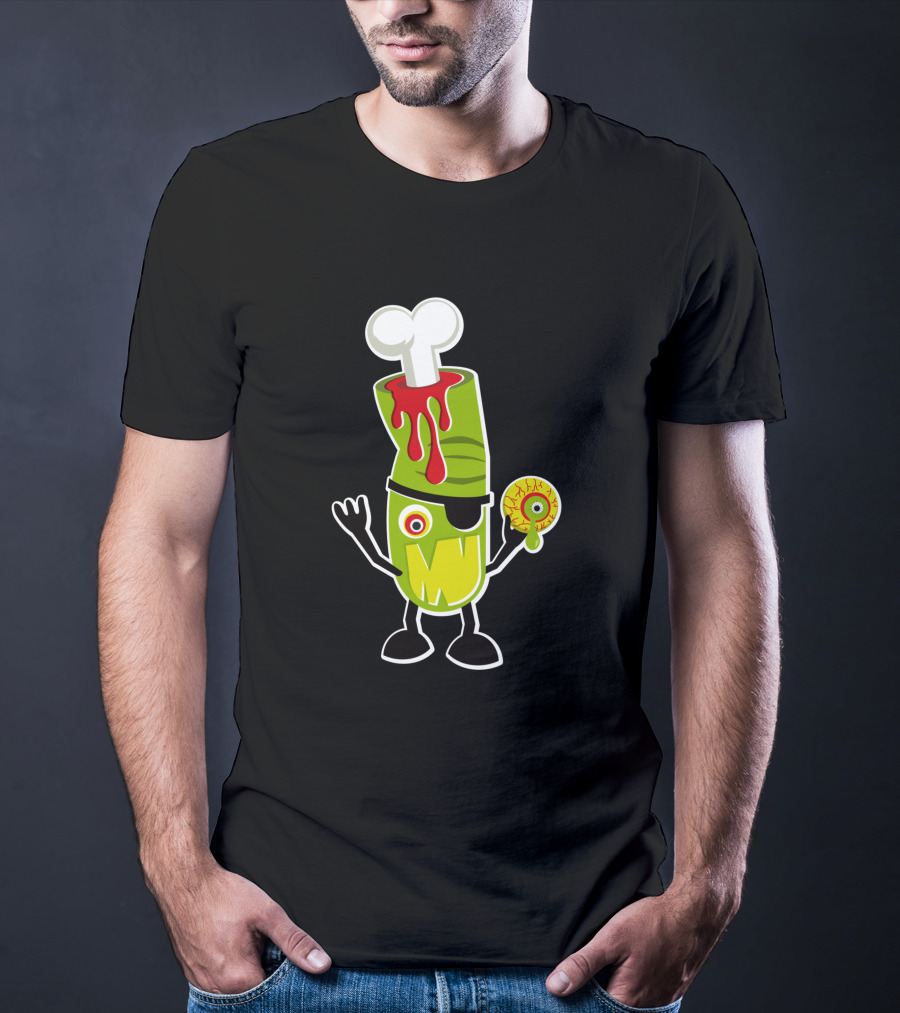 Bad Touch 29565 Zombie Pirate Monster With Bone And Eyeball T-Shirt